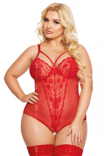 roter Body ouvert von Softline Plus Size Collection