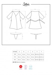 Robe aus glänzendem Satinmaterial mit Guipure-Einsatz