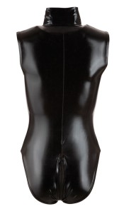 elastischer Body mit 2-Wege-Zipper in schwarz