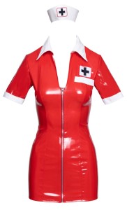 Lack Krankenschwester-Outfit inkl. Haube